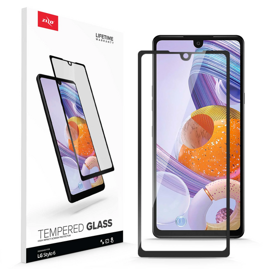 ZIZO TEMPERED GLASS Screen Protector for LG Stylo 6 - Black LG Stylo 6 Black