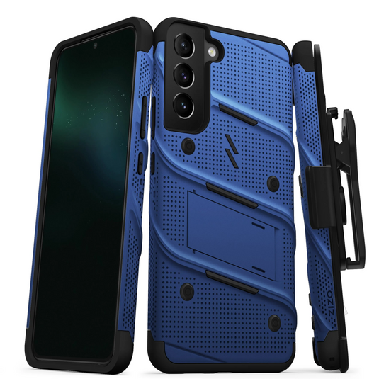 ZIZO BOLT Bundle Galaxy S22 Plus Case with Tempered Glass - Blue Galaxy S22 Plus Blue & Black