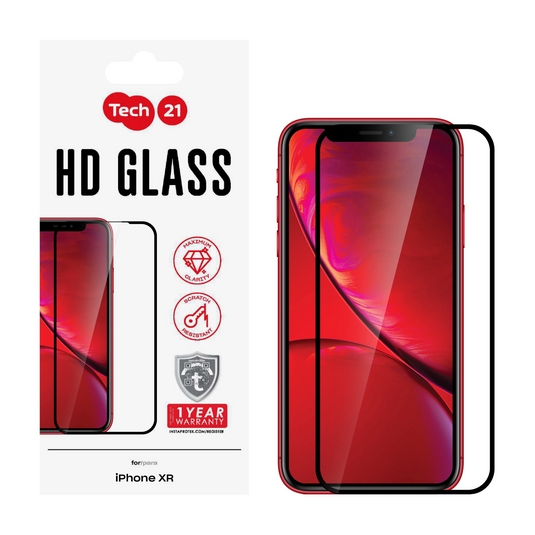 Tech21 Tempered Glass Screen Protector for iPhone XR - Black iPhone XR Black