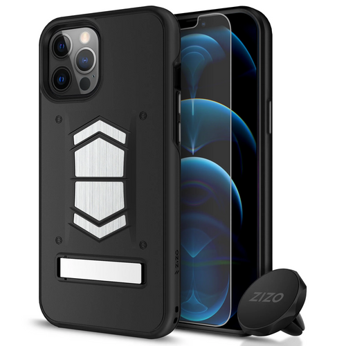 ZIZO ELECTRO Series iPhone 12 Pro Max Case with Tempered Glass - Black iPhone 12 Pro Max Black & Black