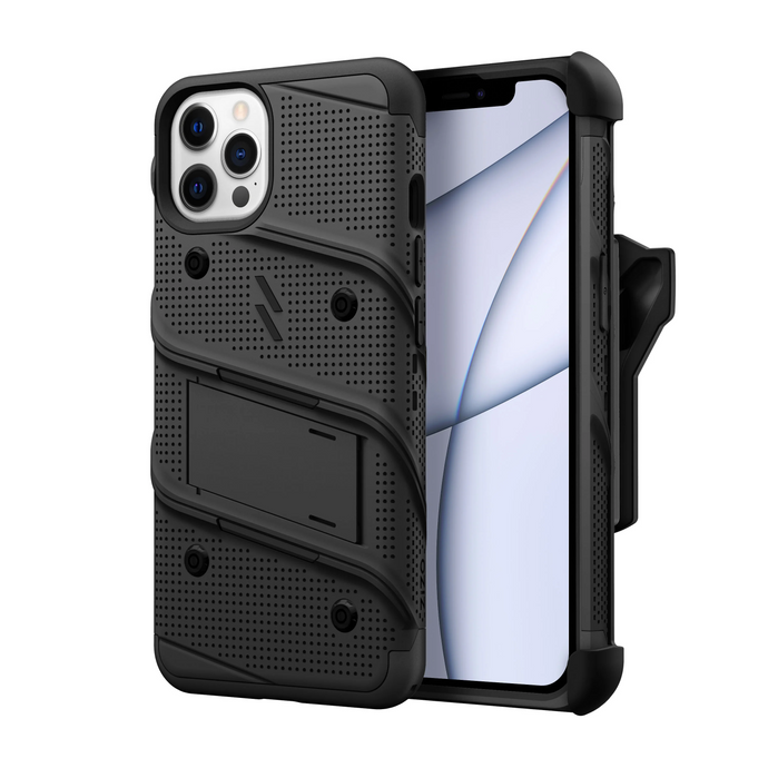 ZIZO BOLT Bundle iPhone 13 Pro Case with Tempered Glass - Black iPhone 13 Pro 6.1 Black & Black