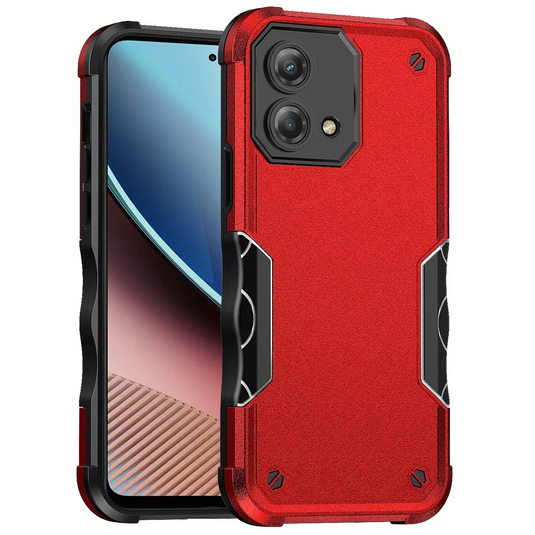 For Motorola G Stylus 5G (MultiCarrier 6.6 16MP Camera) 2023 Exquisite Tough Shockproof Hybrid Case Cover - Red Motorola G Stylus 5G (2023) 6.6 Multi Carrier Red