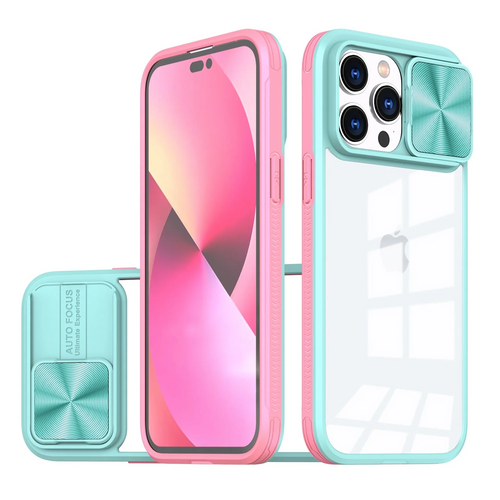 For Samsung S23 Ultra Fusion Transparent Clear Hybrid Case Cover - Pink/Blue Samsung Galaxy s23 Ultra Pink/Blue