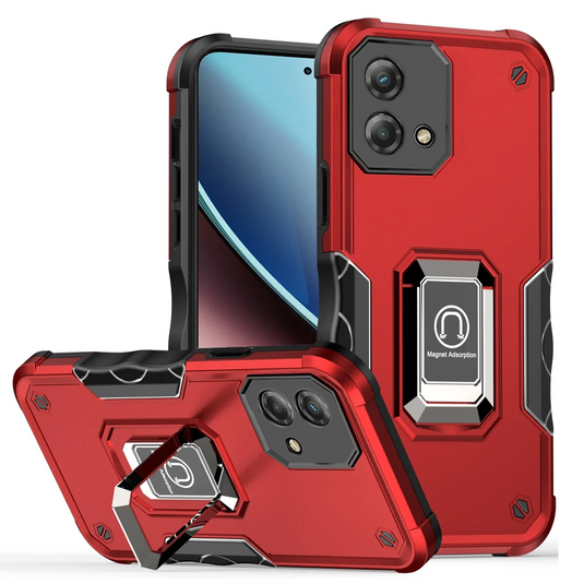 For Motorola G Stylus 5G (MultiCarrier 6.6 16MP Camera) 2023 OPTIMUM Magnetic Ring Stand Hybrid Case Cover - Red Motorola G Stylus 5G (2023) 6.6 Multi Carrier Red