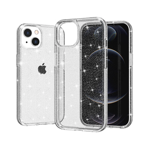 For Apple iPhone 11 (XI6.1) Glitter Ultra Thick 3mm Transparent Hybrid Case Cover - Clear Apple iPhone 11 6.1in Clear