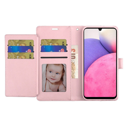 For Nokia G100 Wallet ID Card Holder Case Cover - Rose Gold Nokia G100 4G (Boost) Rose Gold