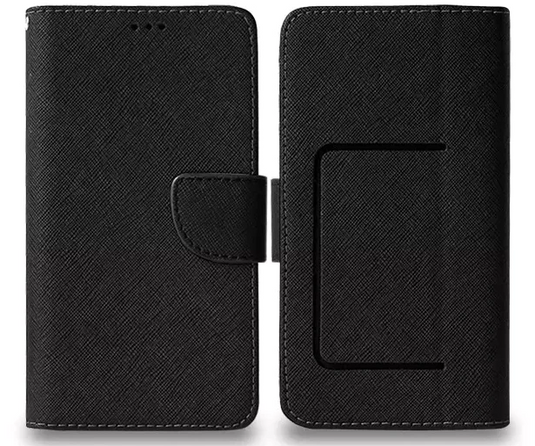 Universal Leather Flip Wallet for XL (4.9) - Black XL (4.9) Black